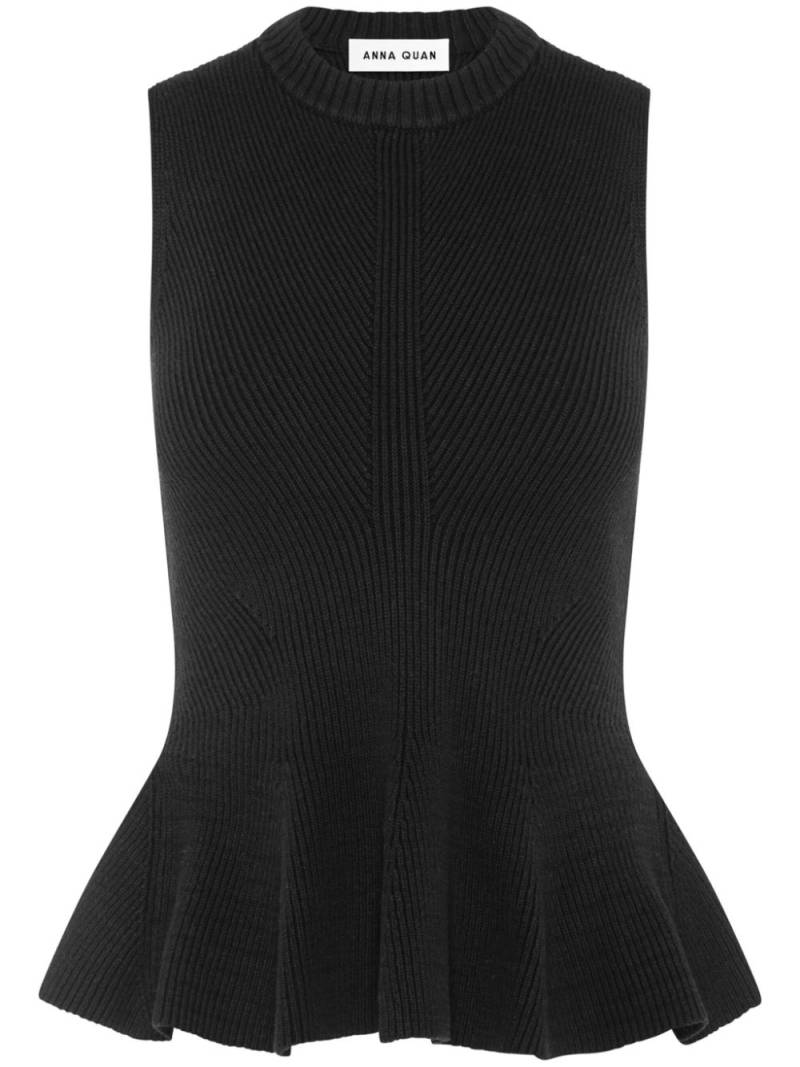 Anna Quan peplum hemline ribbed top - Black von Anna Quan