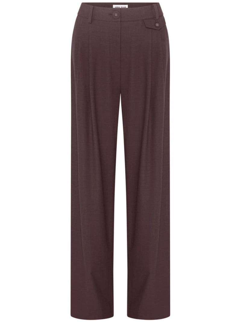 Anna Quan pleat detailing straight-legged trousers - Brown von Anna Quan