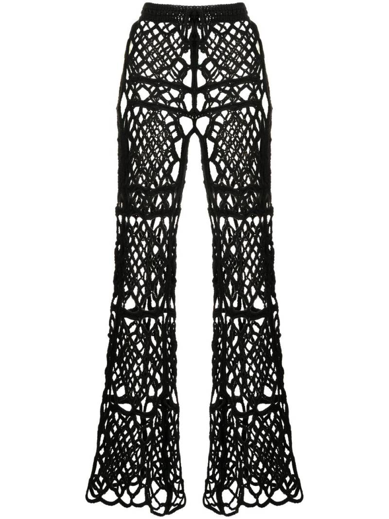 Anna Sui layered macramé trousers - Black von Anna Sui