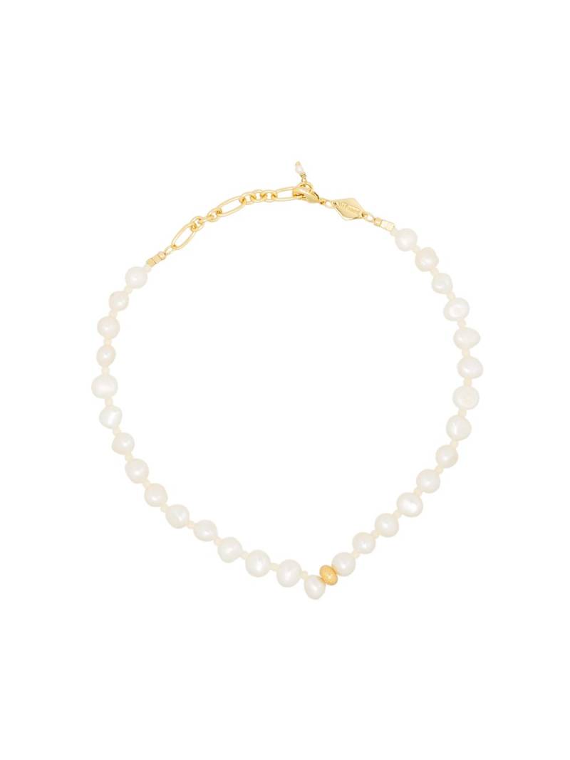 Anni Lu Stellar pearl-beaded anklet - Gold von Anni Lu