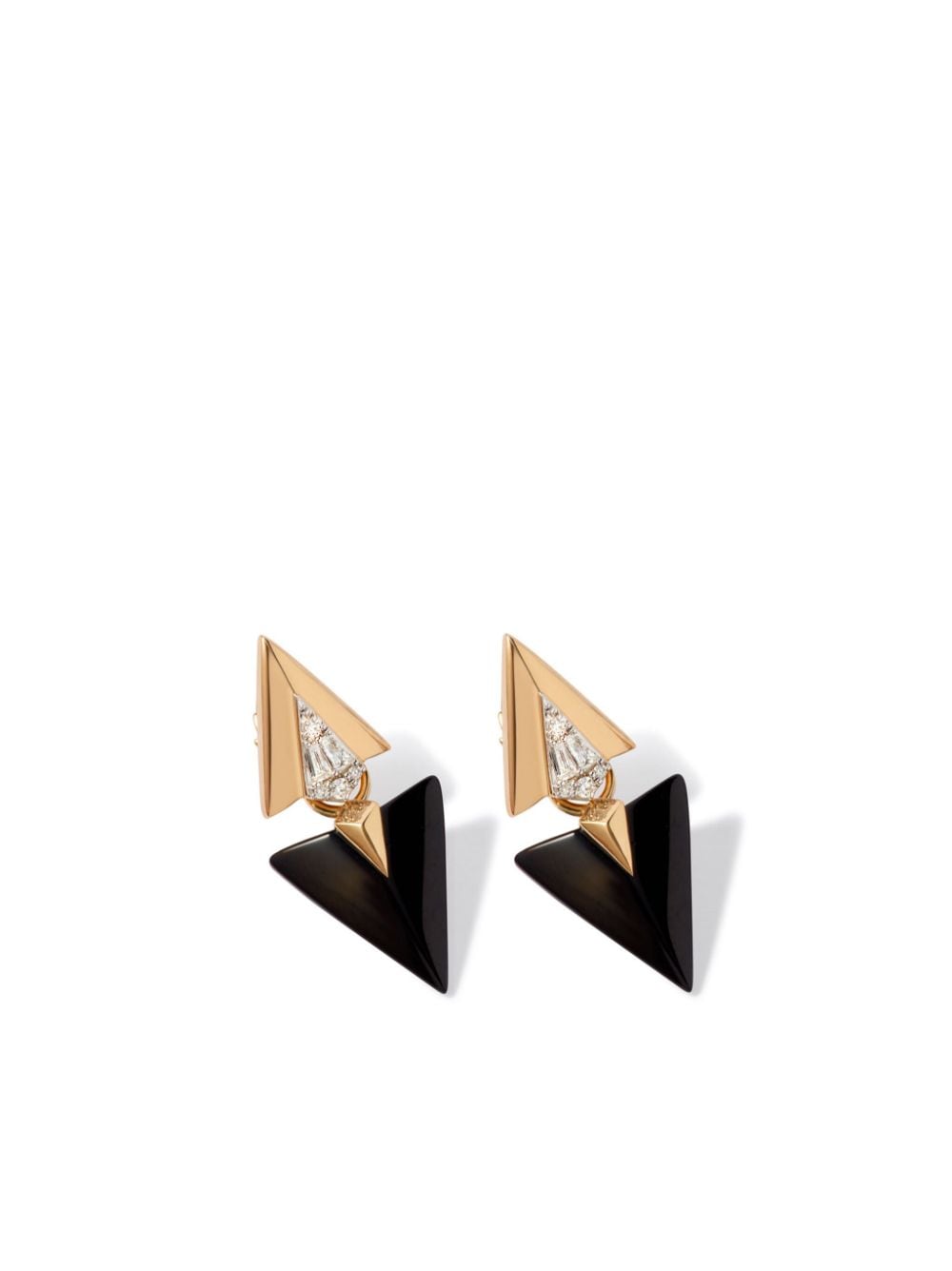 Annoushka 18kt yellow gold Deco Arrow diamond and onyx earrings - Black von Annoushka