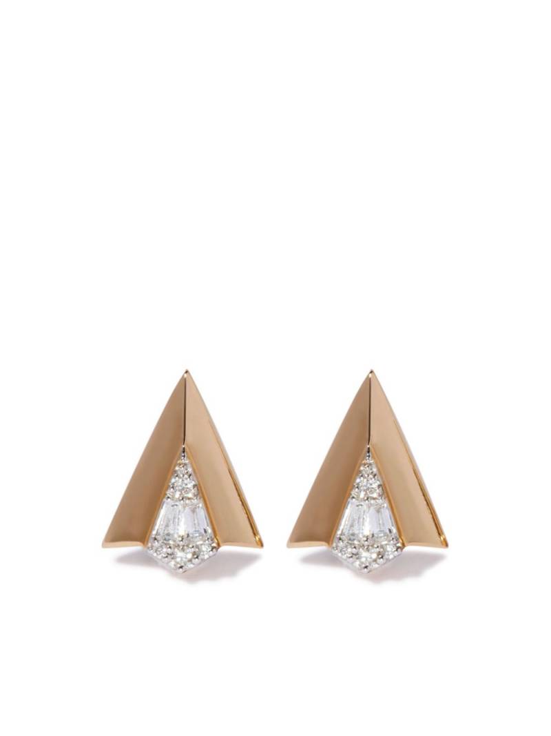 Annoushka 18kt yellow gold Deco Arrow diamond stud earrings von Annoushka