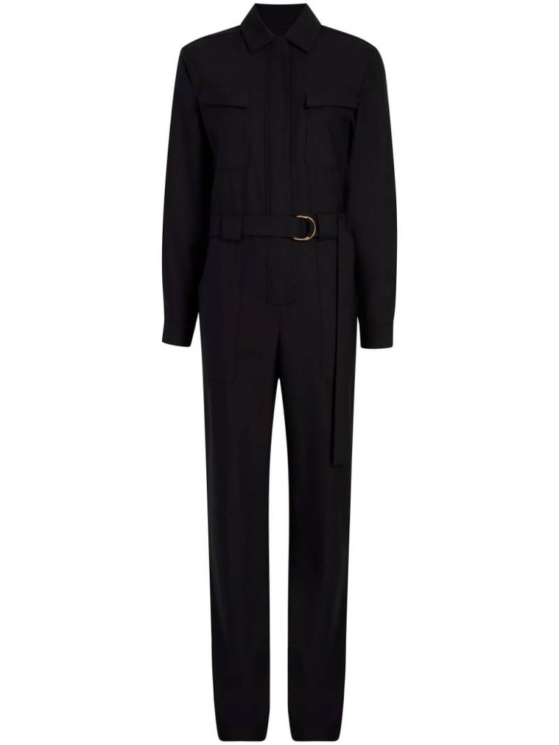 Another Tomorrow high-neck belted-waist jumpsuit - Black von Another Tomorrow