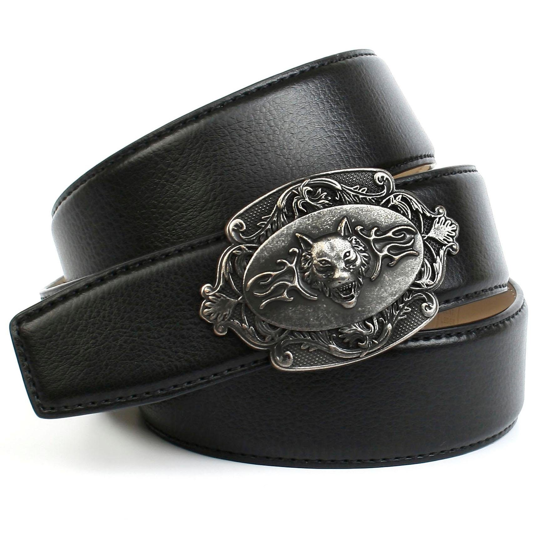 Anthoni Crown Ledergürtel, in schwarz mit "Wolf" Schliesse Anthoni Crown Ledergürtel, in schwarz mit "Wolf" Schliesse von Anthoni Crown