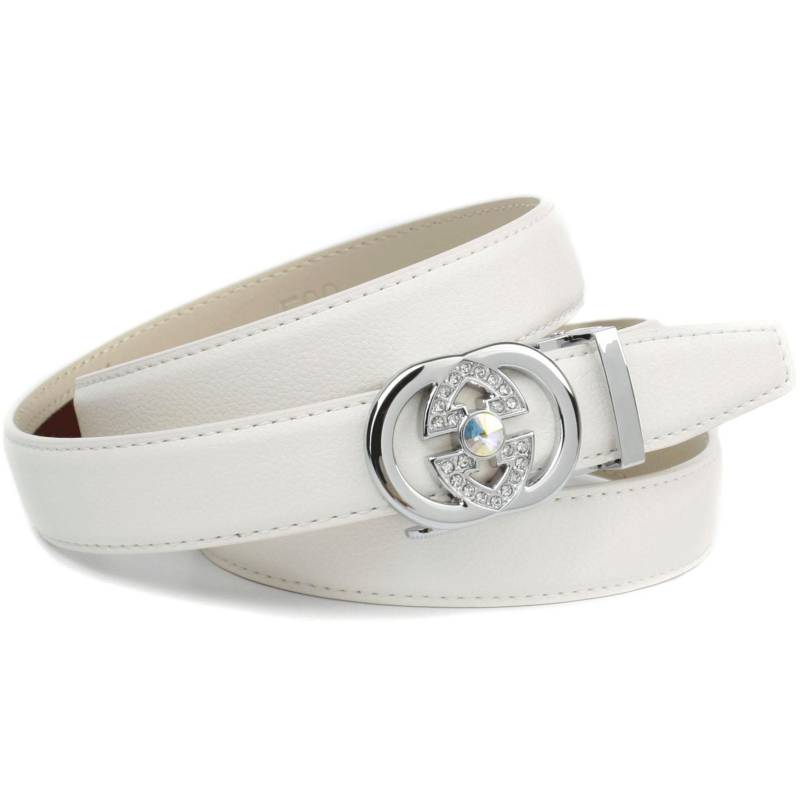 Anthoni Crown Ledergürtel, in weiss mit aufwendiger Schmuck-Schliesse Anthoni Crown Ledergürtel, in weiss mit aufwendiger Schmuck-Schliesse von Anthoni Crown
