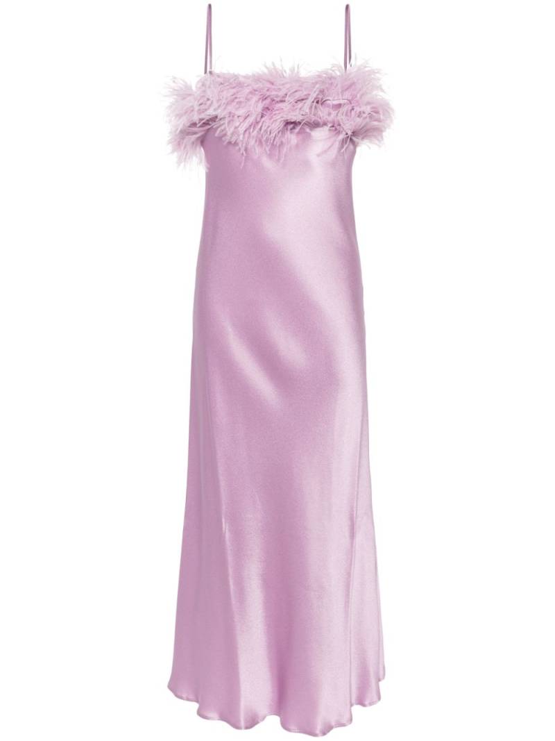 Antonelli Ligorio feather-trim midi dress - Pink von Antonelli