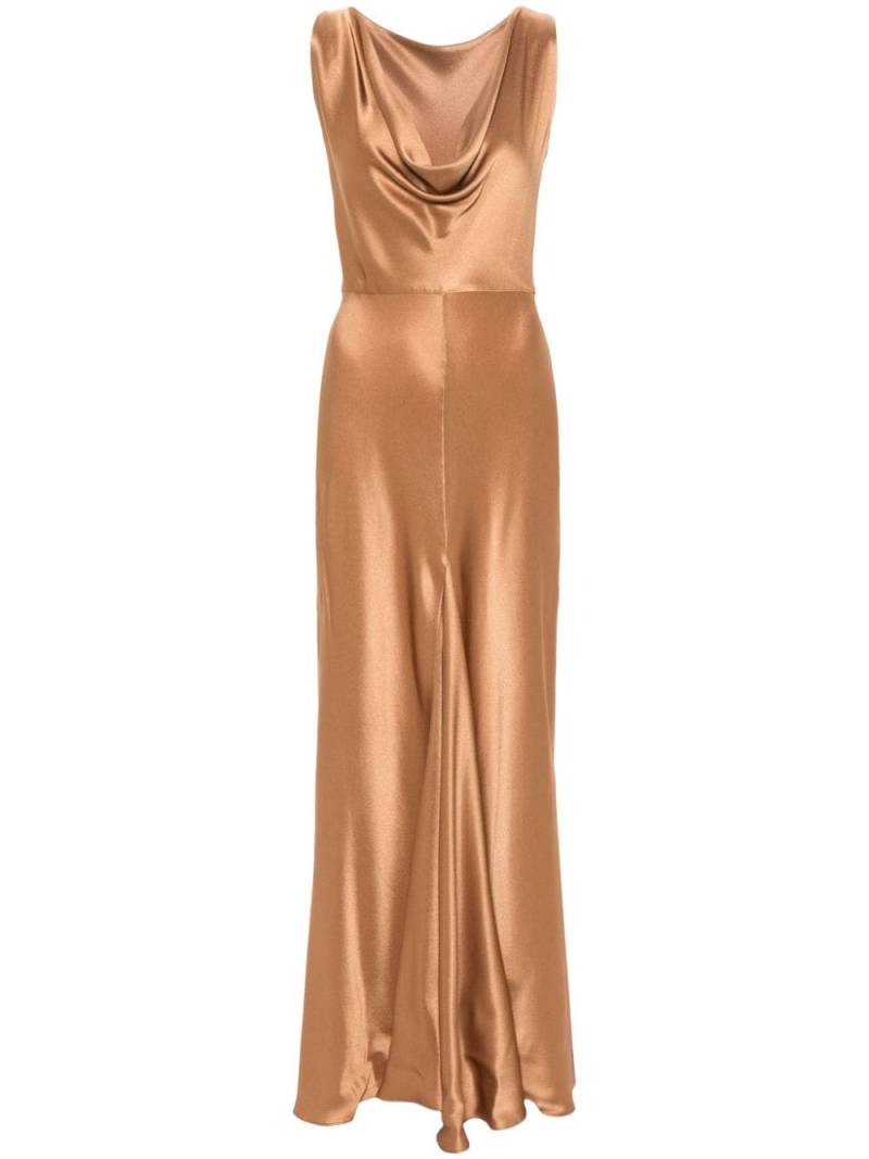 Antonelli Noland satin-weave maxi dress - Brown von Antonelli