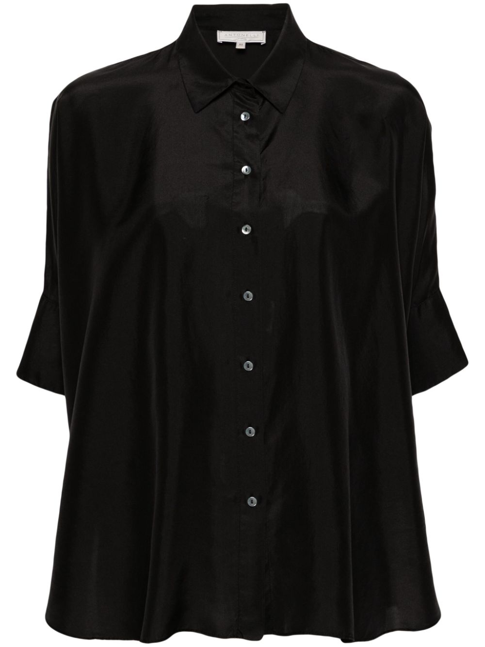 Antonelli classic-collar silk shirt - Black von Antonelli