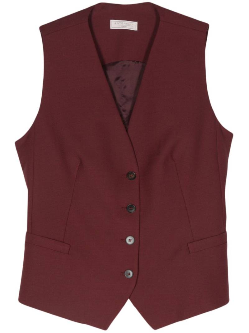 Antonelli dart-detail waistcoat - Red von Antonelli