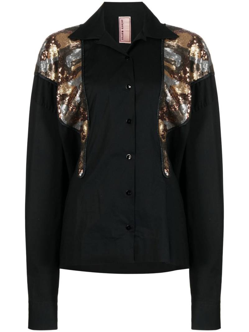 Antonio Marras Dolly sequin-panel shirt - Black von Antonio Marras