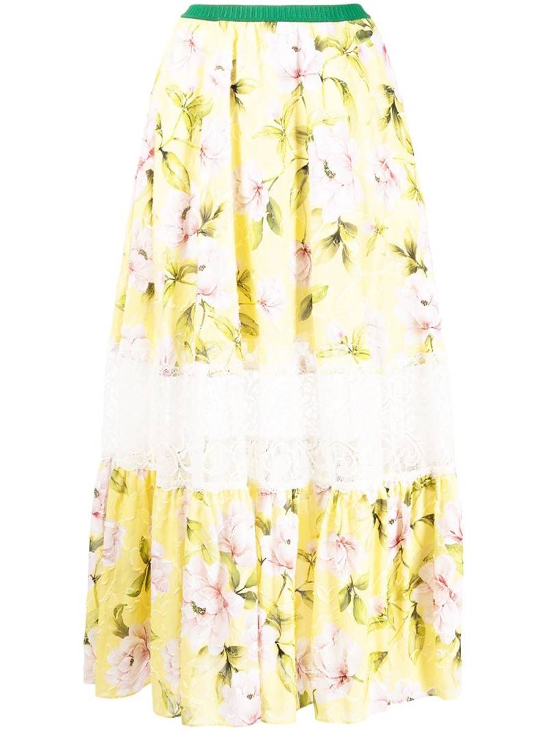 Antonio Marras floral-lace maxi skirt - Yellow von Antonio Marras