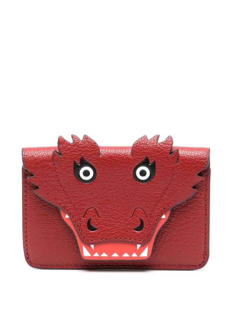 Anya Hindmarch Dragon leather cardhoder - Red von Anya Hindmarch