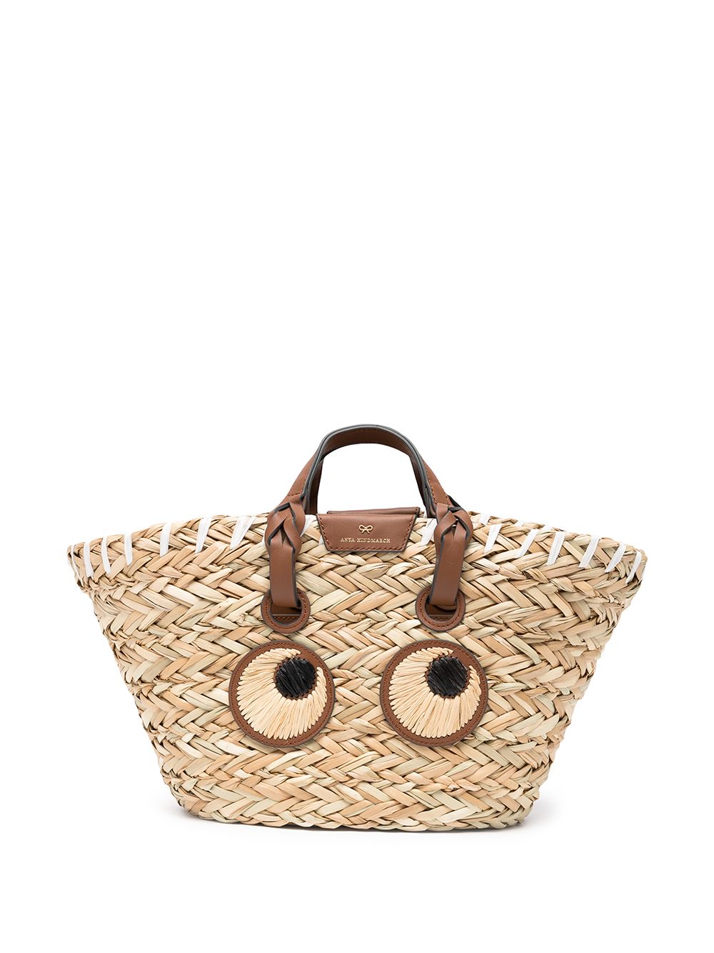 Anya Hindmarch Eyes seagrass straw bag - Brown von Anya Hindmarch