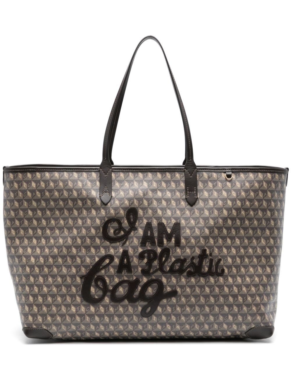 Anya Hindmarch I Am A Plastic Bag motif tote bag - Brown von Anya Hindmarch