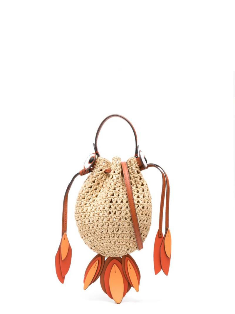 Anya Hindmarch eyes-appliqué woven crossbody bag - Neutrals von Anya Hindmarch