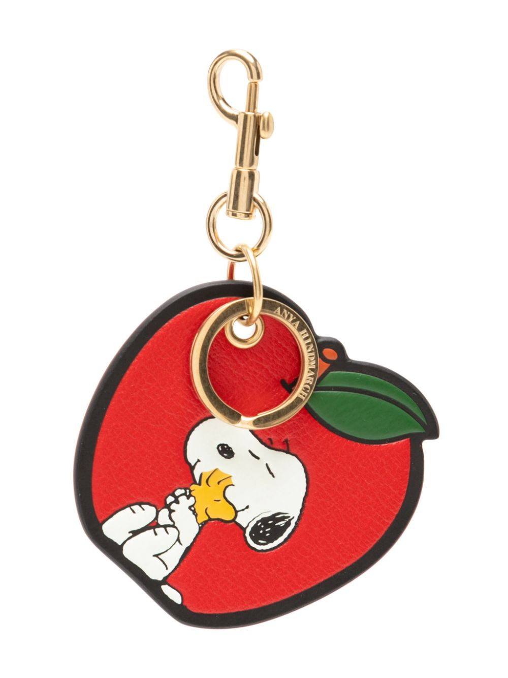 Anya Hindmarch x Peanuts Snoopy and Woodstock apple key ring - Red von Anya Hindmarch