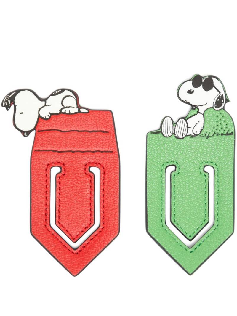 Anya Hindmarch x Peanuts set of 2 Snoopy bookmarks - Red von Anya Hindmarch