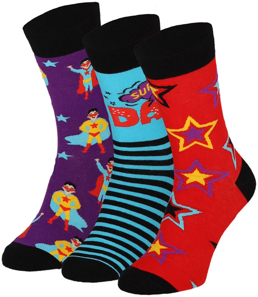 Apollo Socken »MEN MAILBOX FATHERS DAY SOCKS«, (3er Pack), mit unterschiedlichen Motiven von Apollo