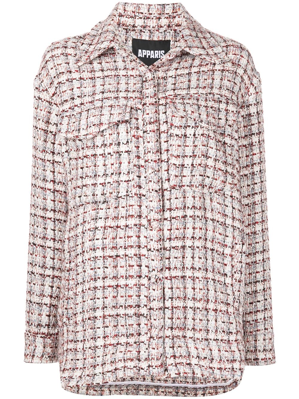 Apparis Bart tweed shirt jacket - White von Apparis