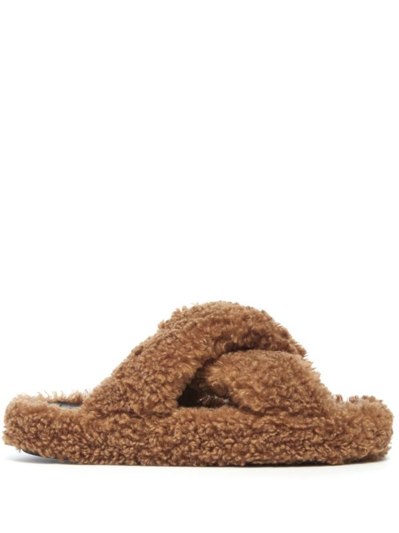 Apparis Biba faux-fur crossover slippers - Brown von Apparis