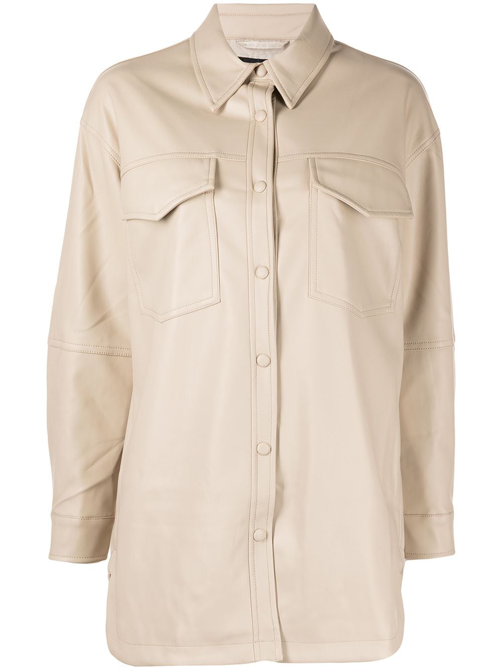 Apparis Riley faux-leather shirt - Neutrals von Apparis