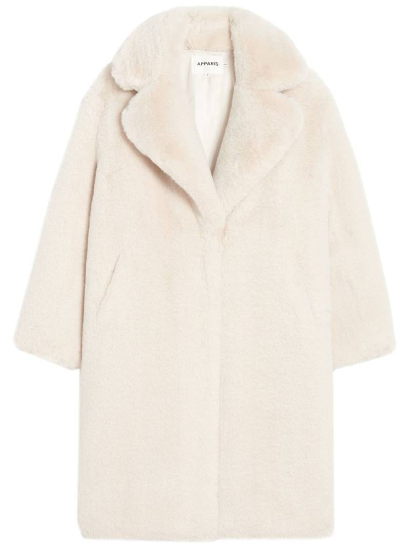 Apparis Steffi wide-lapels faux-fur coat - Neutrals von Apparis