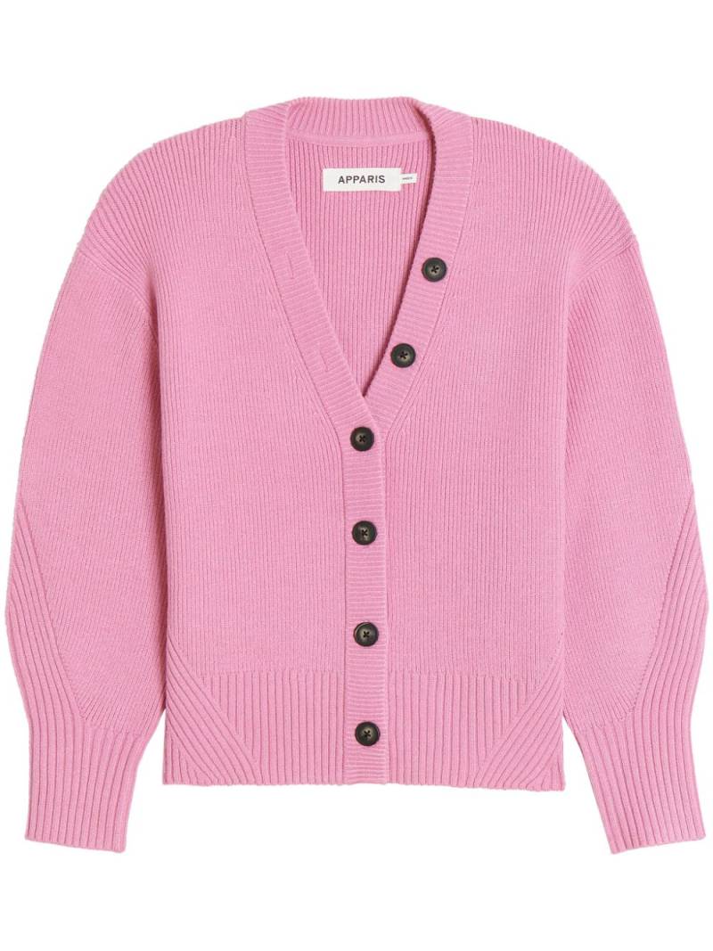 Apparis V-neck knit cardigan - Pink von Apparis