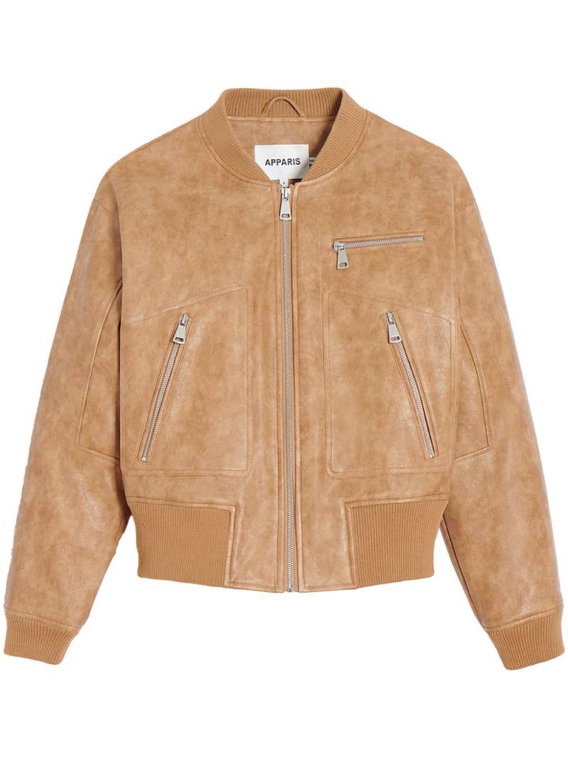 Apparis faux-leather bomber jacket - Brown von Apparis