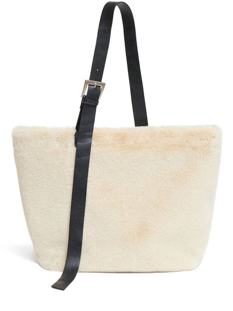 Apparis fleece-texture tote bag - Neutrals von Apparis