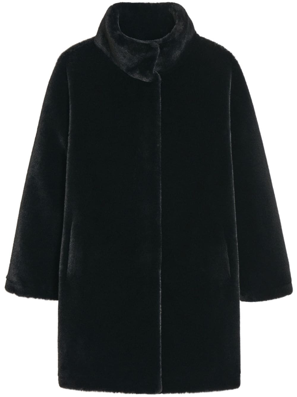 Apparis high-neck faux fur coat - Black von Apparis