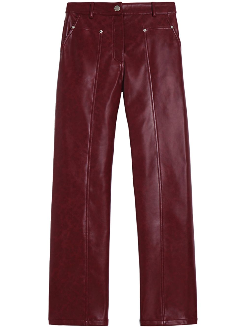 Apparis leather straight-leg trousers - Red von Apparis