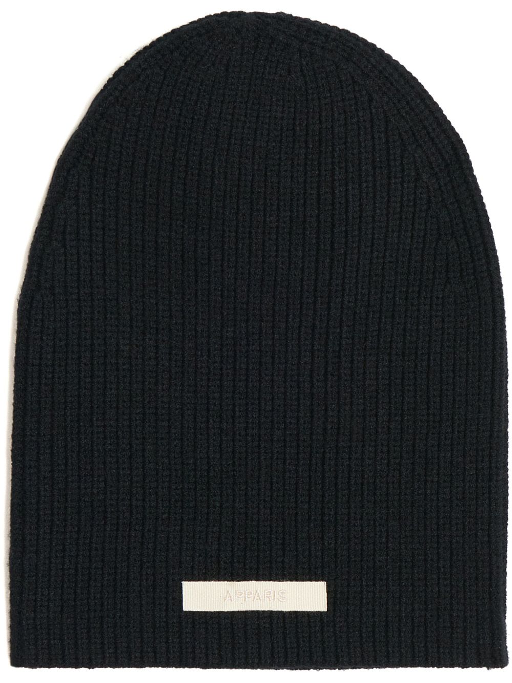 Apparis logo-patch ribbed-knit beanie - Black von Apparis