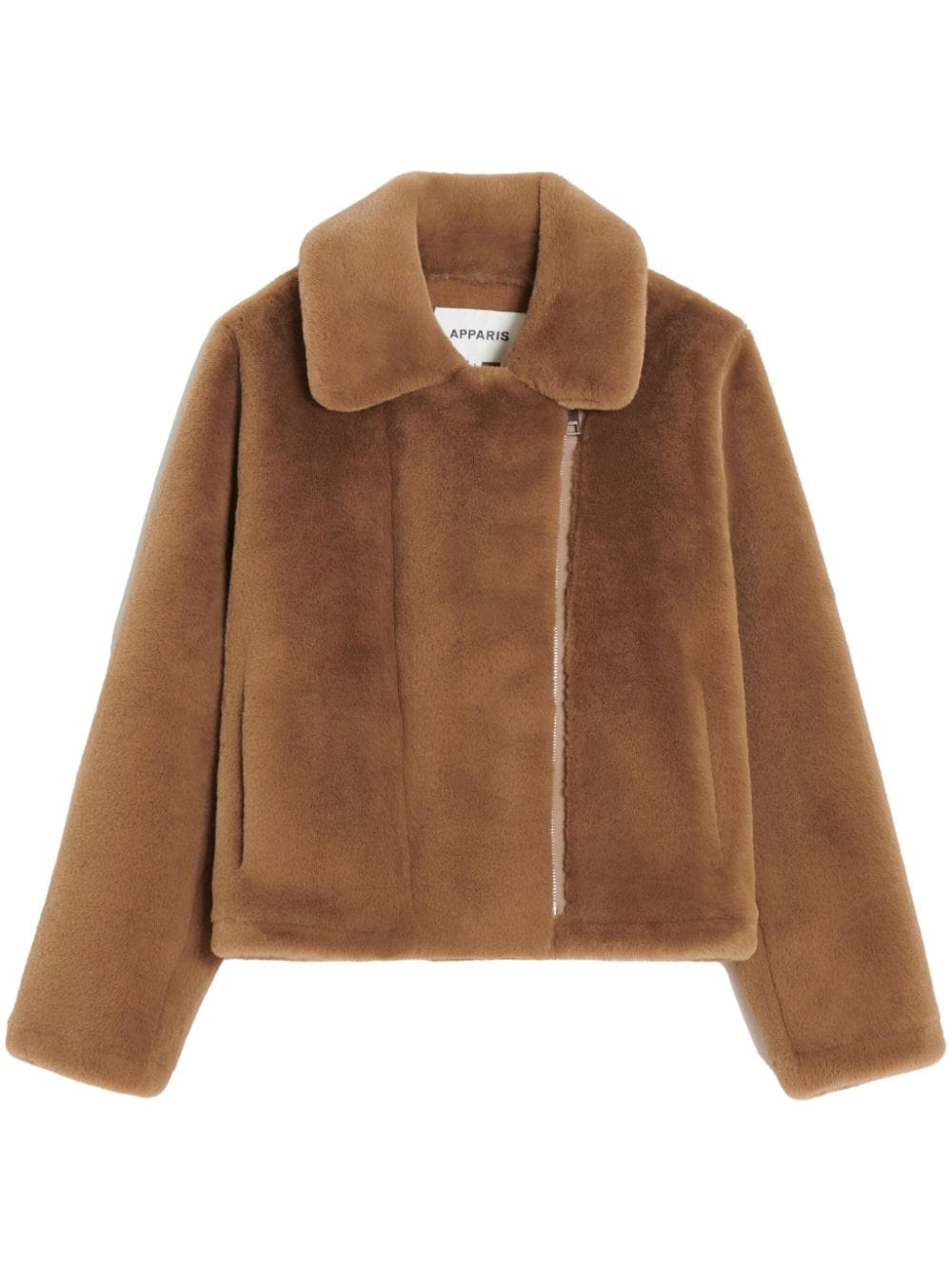 Apparis notch-lapel zippered faux fur jacket - Brown von Apparis