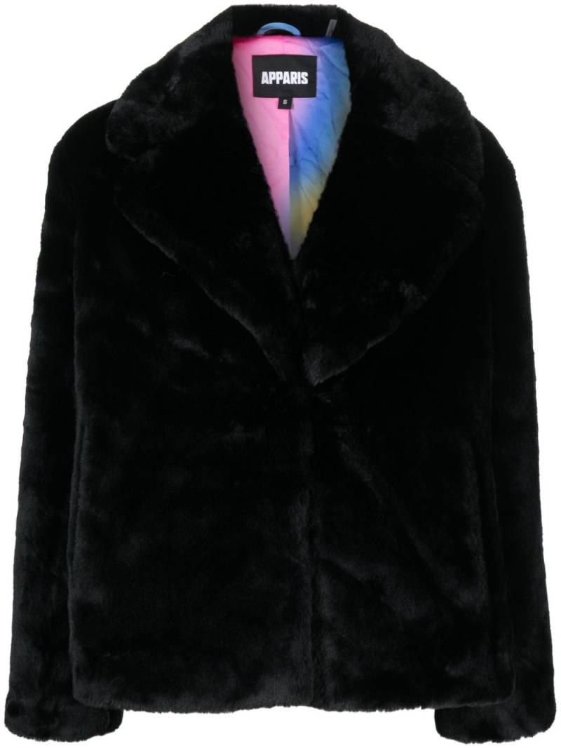 Apparis notched-lapel faux-fur jacket - Black von Apparis