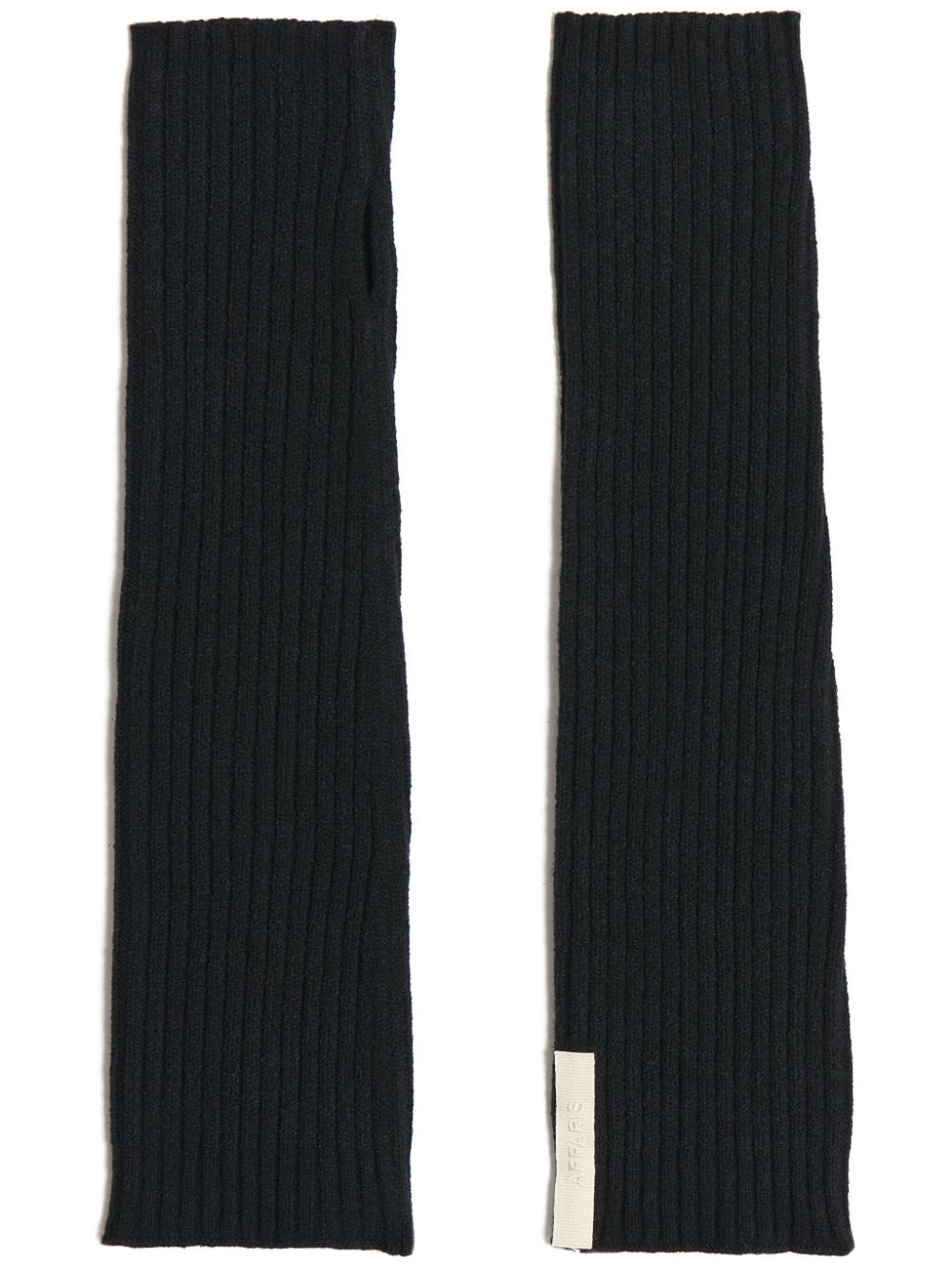 Apparis ribbed-knit fingerless gloves - Black von Apparis