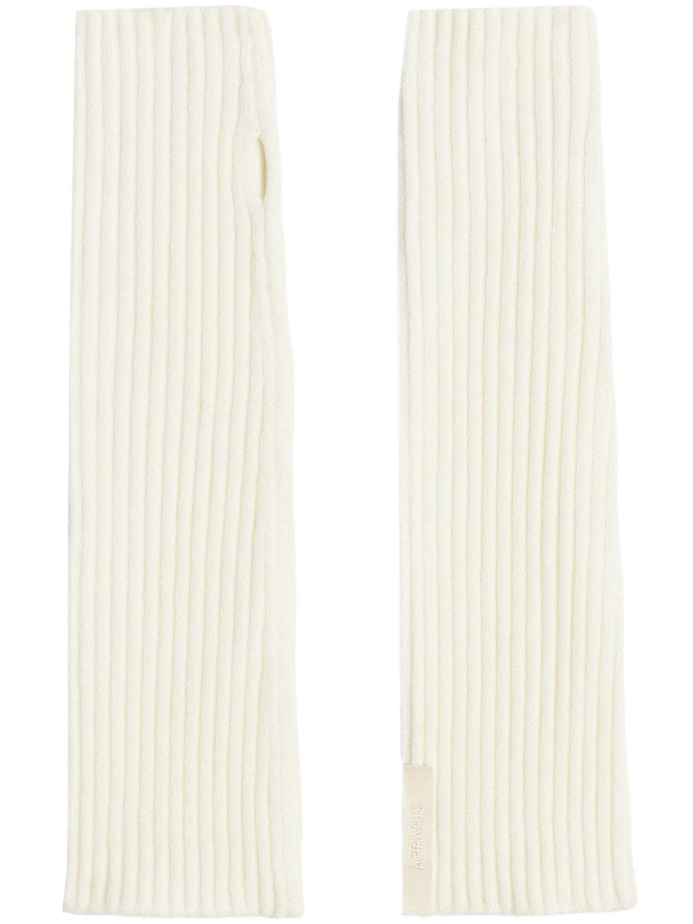 Apparis ribbed-knit fingerless gloves - Neutrals von Apparis