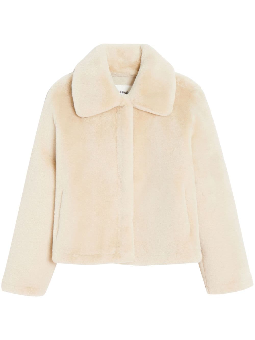 Apparis wide-collar faux fur jacket - Neutrals von Apparis