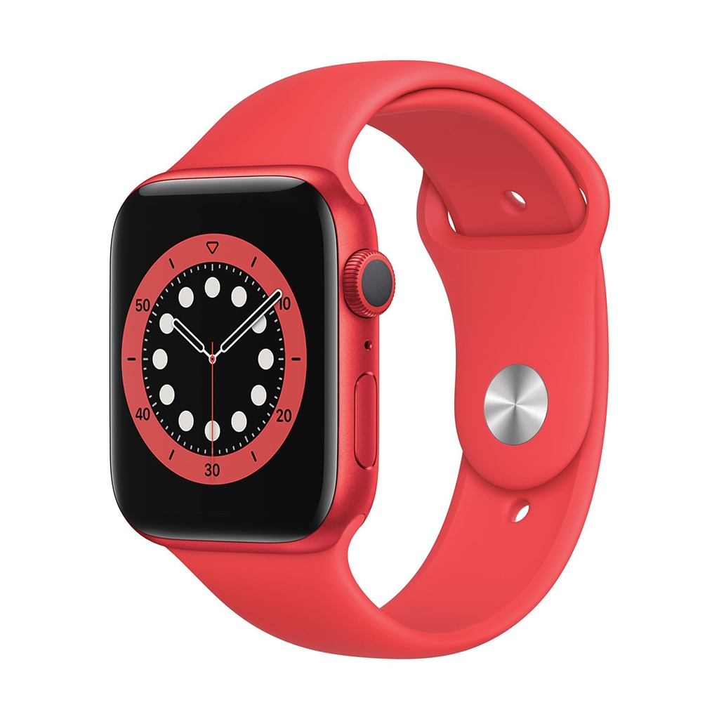 Apple Smartwatch »Serie 6, GPS, 44 mm Aluminium-Gehäuse mit Sportarmband«, (4,4 cm / 1,91 Zoll), Watch OS, 32 GB, M00M3FD/A) von Apple