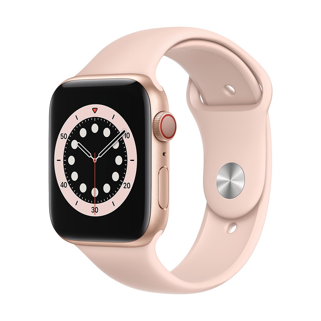 Apple Smartwatch »Serie 6, GPS Cellular, 44 mm Aluminium-Gehäuse mit Sportarmband«, (4,4 cm / 1,91 Zoll), Watch OS, 32 GB, MG2D3FD/A) von Apple