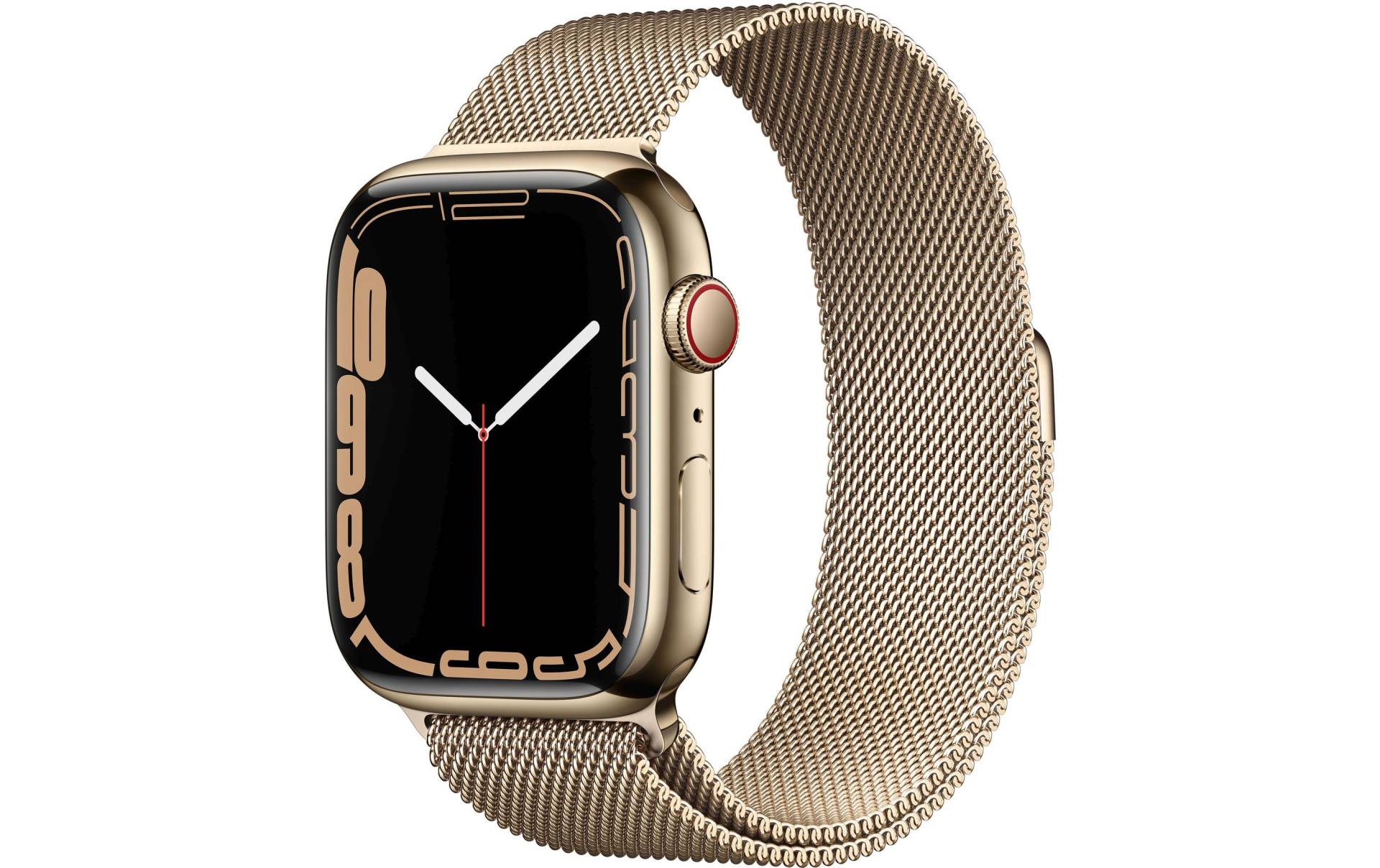 Apple Smartwatch »Serie 7, GPS, 45 mm Edelstahlgehäuse mit Milanaise-Armband«, Watch OS, MKJY3FD/A) von Apple