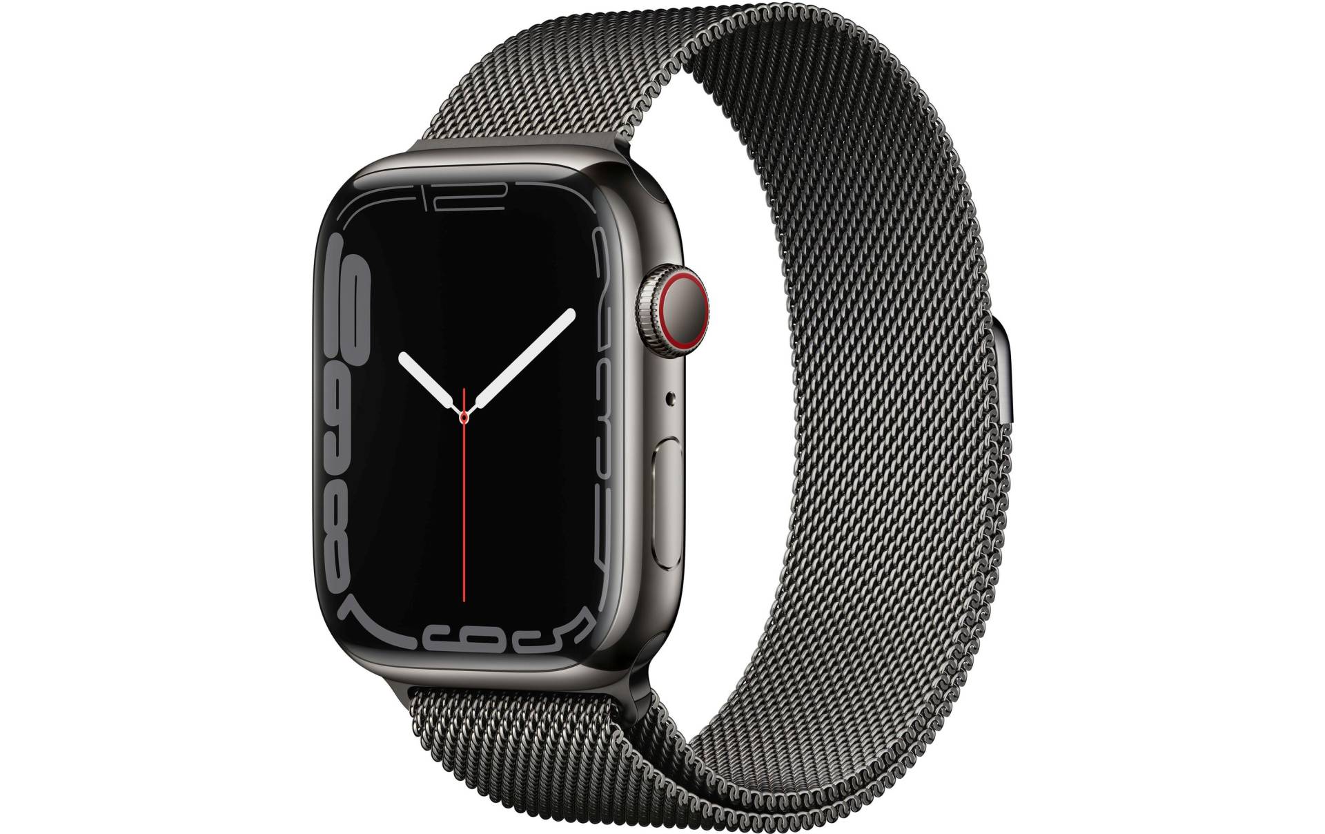 Apple Smartwatch »Serie 7, GPS, 45 mm Edelstahlgehäuse mit Milanaise-Armband«, (Watch OS MKL33FD/A) von Apple