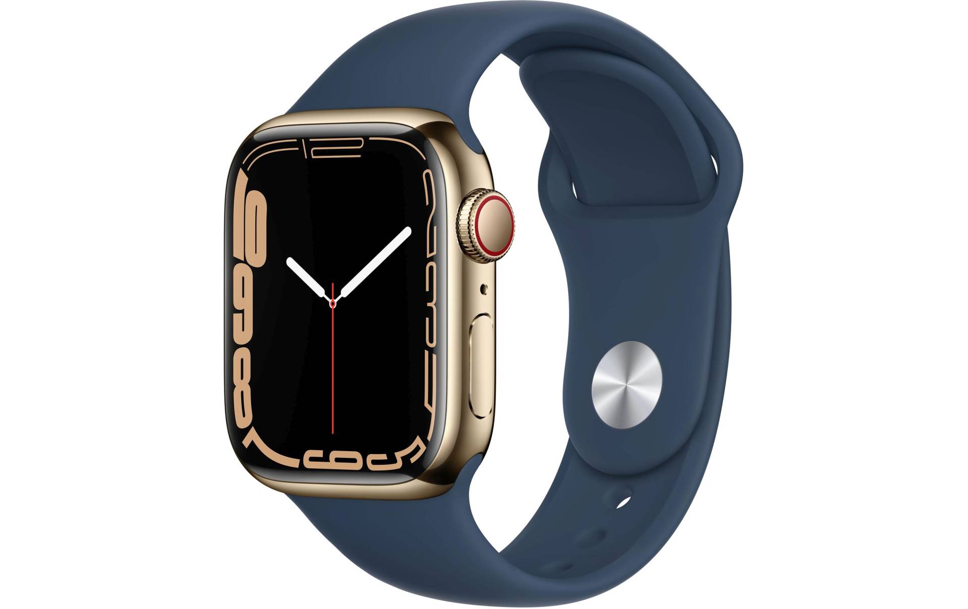 Apple Smartwatch »Series 7, GPS + Cellular, 41 mm Edelstahl-Gehäuse mit Sportarmband«, Watch OS, MN9K3FD/A) von Apple