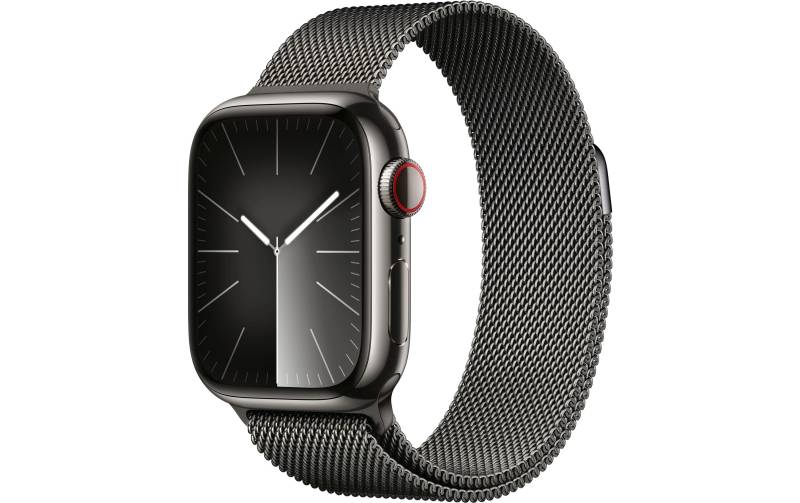 Apple Smartwatch »Series 9, GPS + Cellular, Edelstahl-Gehäuse mit Milanaise Armband«, Watch OS 10, 64 GB,) von Apple