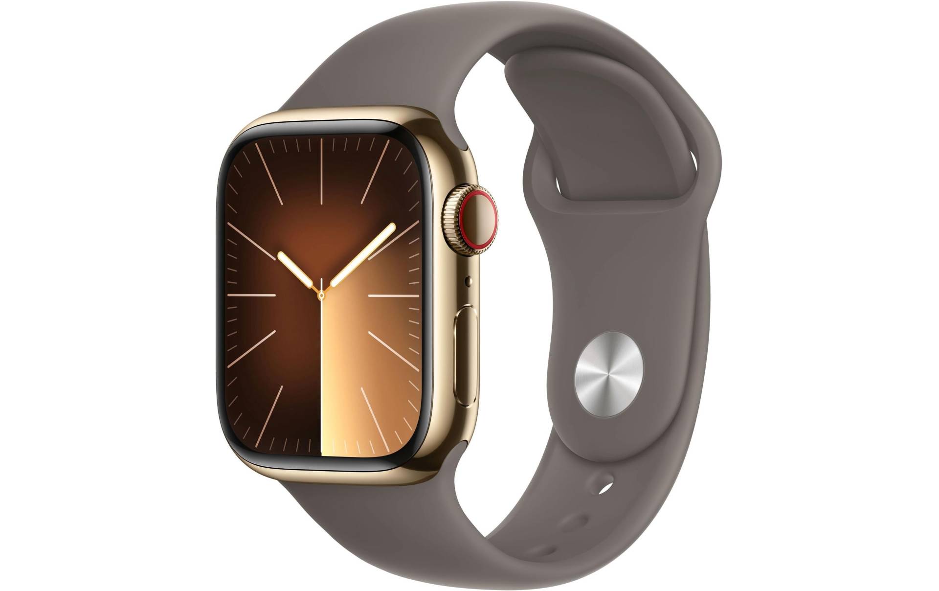 Apple Smartwatch »Series 9, GPS + Cellular, Edelstahl-Gehäuse mit Sportarmband«, Watch OS 10, 64 GB,) von Apple