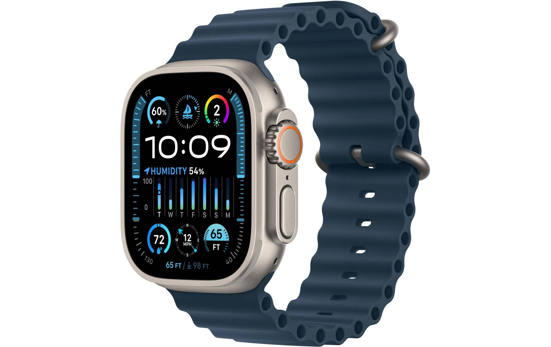 Apple Smartwatch »Ultra 2 GPS + Cellular, Titan, 49mm Ocean Armband« von Apple