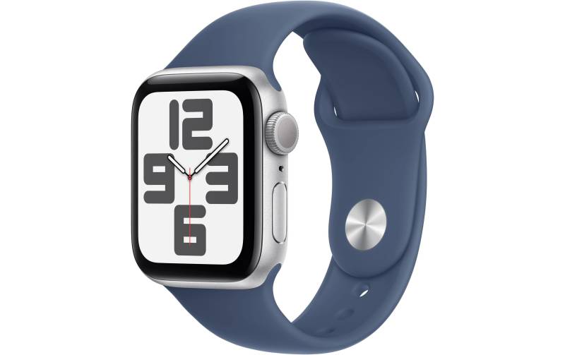 Apple Watch SE (2024), 40 mm, GPS, Sport Band S/M, Silberfarben von Apple