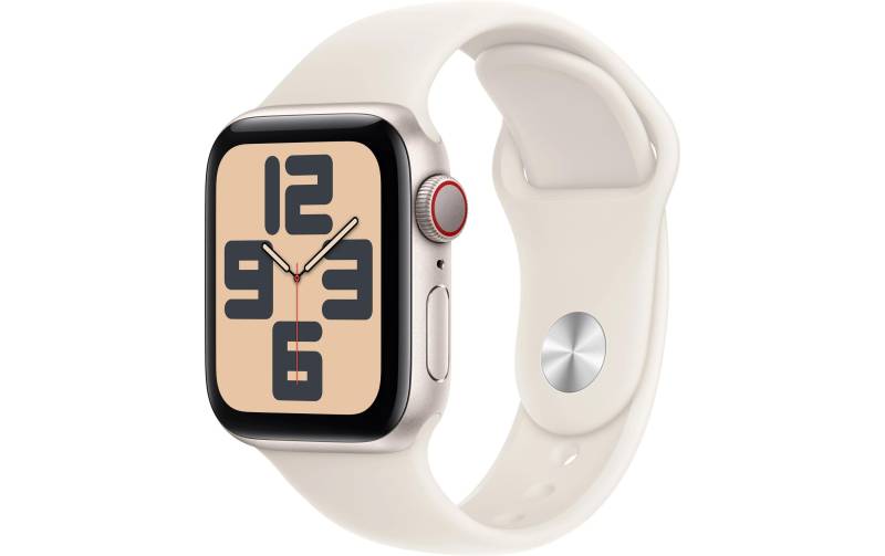 Apple Watch SE (2024), 40 mm, GPS + Cellular, Sport Band S/M, Polarstern von Apple