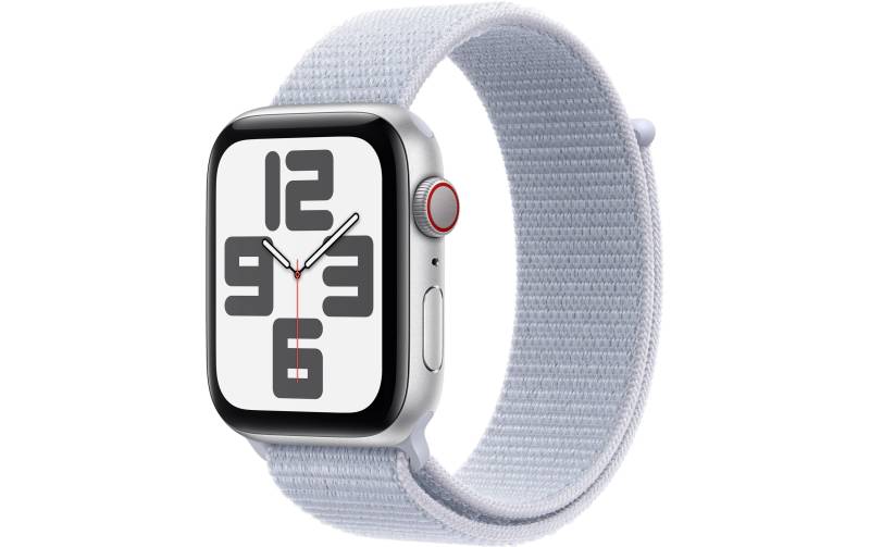 Apple Watch SE (2024), 44 mm, GPS + Cellular, Sport Loop, Silberfarben von Apple