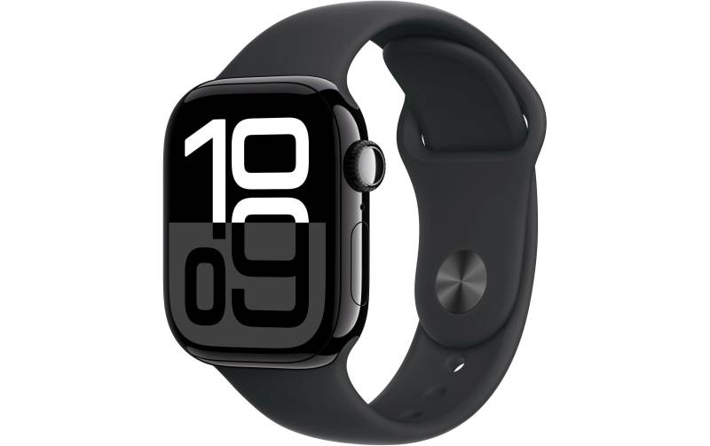 Apple Watch Series 10 Aluminium, 42 mm, GPS, Sport Band M/L, Diamantschwarz von Apple