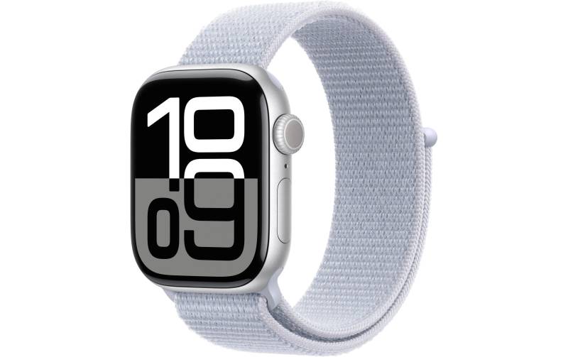 Apple Watch Series 10 Aluminium, 42 mm, GPS + Cellular, Sport Loop, Silberfarben von Apple